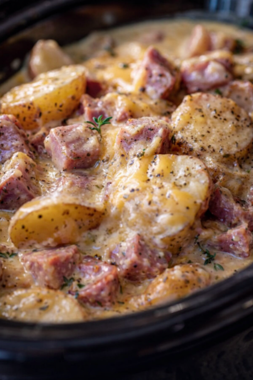 Creamy Crockpot Ham & Potatoes