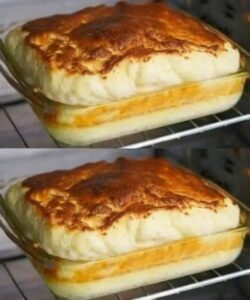 Three ingredient baked breakfast golden and fluffy