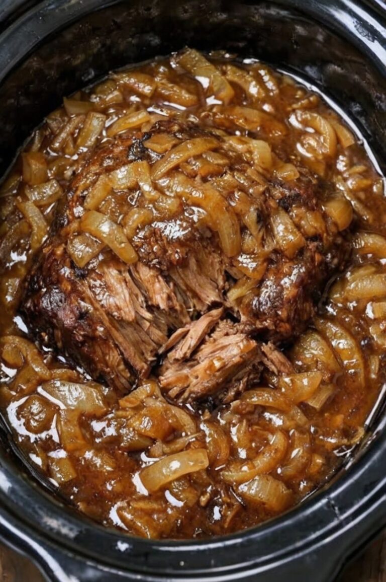 Slow Cooker 4-Ingredient Onion Soup Pot Roast