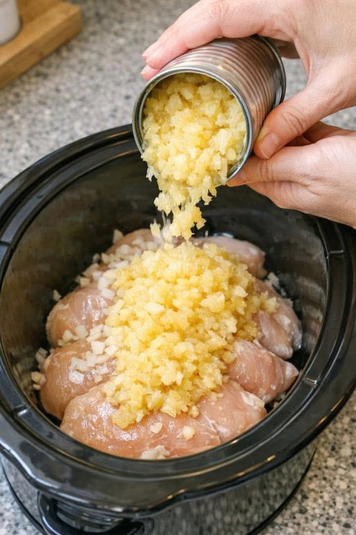 Dump Crushed Pineapple Over Chicken Breasts – Effortless Sweet & Savory Meal