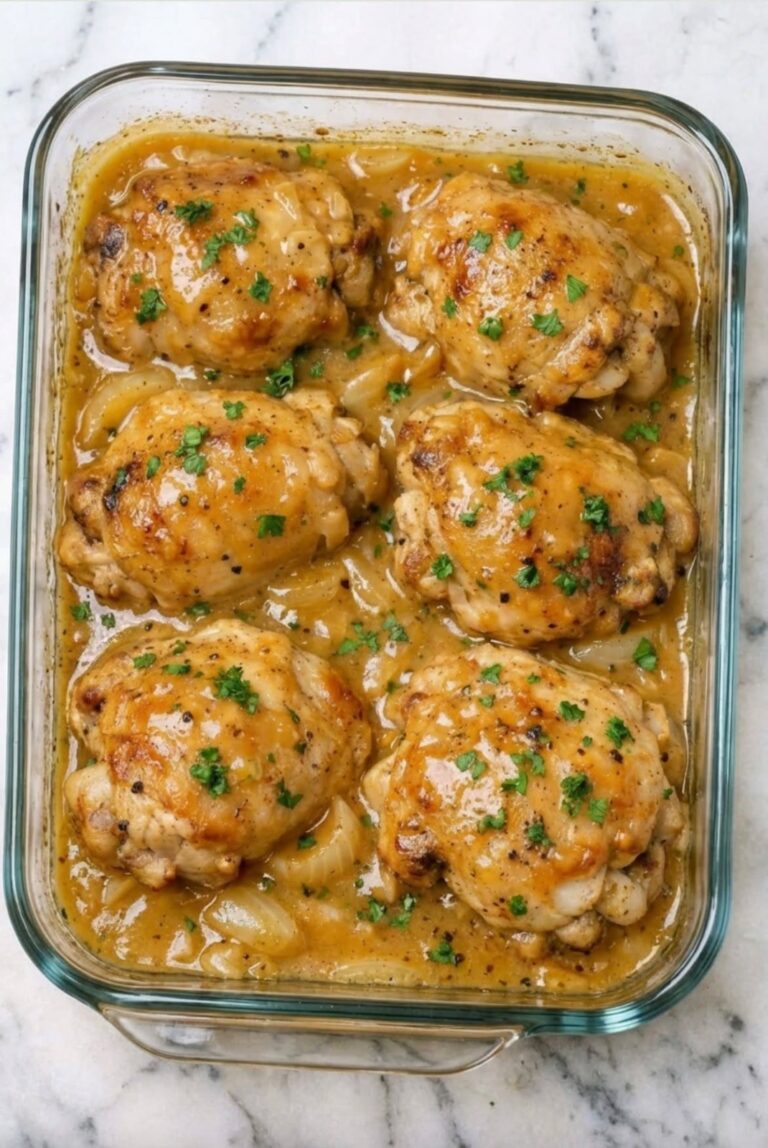 Oven Baked 3-Ingredients Amish Golden Gravy Chicken