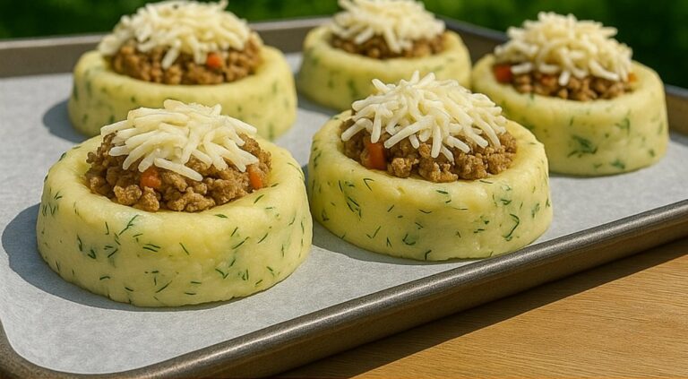 Stuffed Mashed Potato Nests