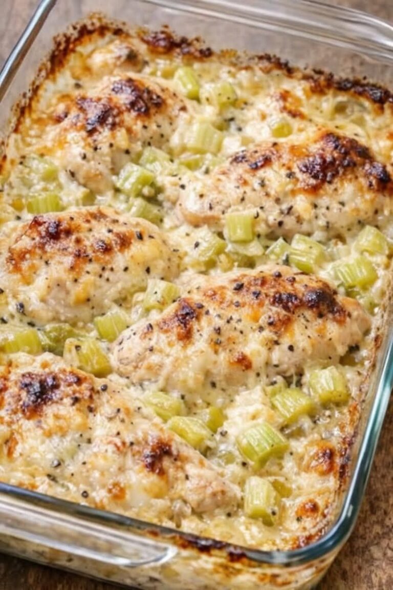4-Ingredient Amish Creamy Celery Chicken Bake