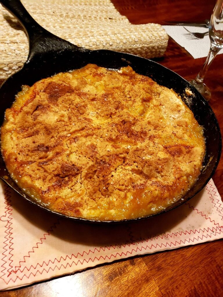 Cast Iron Dinners Old Fashioned Peach Dump Cake